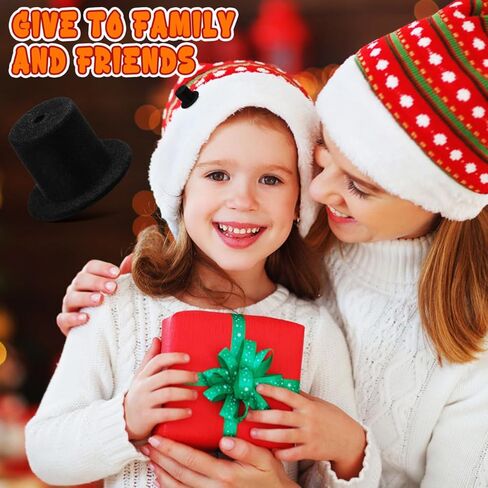Homoyoyo 15pcs Mini Snowman Hats Miniature Black Doll Hat for Crafts for Doll Craft Project Christmas Decoration in Saudi Arabia