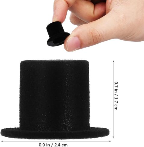 Homoyoyo 15pcs Mini Snowman Hats Miniature Black Doll Hat for Crafts for Doll Craft Project Christmas Decoration in Saudi Arabia