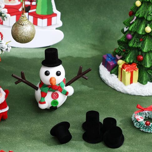 Homoyoyo 15pcs Mini Snowman Hats Miniature Black Doll Hat for Crafts for Doll Craft Project Christmas Decoration in Saudi Arabia