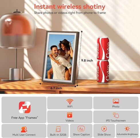 Frameo Digital Picture Frame WiFi 10.1 inch, QOCEN Smart Photo Frame with 32G Memory, HD Touch Screen, Auto-Rotate, Slideshow, Easy Setup, Share Photos and Videos Anywhere, Christmas in Saudi Arabia