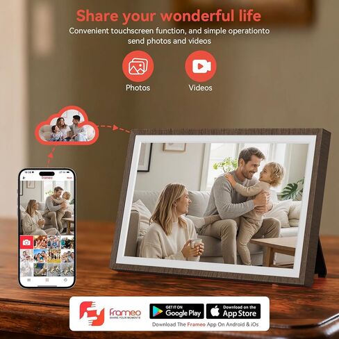 Frameo Digital Picture Frame WiFi 10.1 inch, QOCEN Smart Photo Frame with 32G Memory, HD Touch Screen, Auto-Rotate, Slideshow, Easy Setup, Share Photos and Videos Anywhere, Christmas in Saudi Arabia