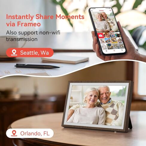 Frameo Digital Picture Frame WiFi 10.1 inch, QOCEN Smart Photo Frame with 32G Memory, HD Touch Screen, Auto-Rotate, Slideshow, Easy Setup, Share Photos and Videos Anywhere, Christmas in Saudi Arabia