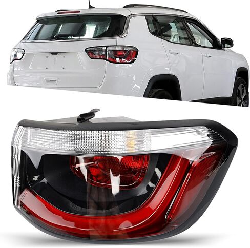 Outer Tail Light Compatible with 2017 2018 2019 2020 2021 Jeep Compass - Brake Taillight Assembly Replacement for CH2805115 and 55112838AC - Right Passenger Side in Saudi Arabia