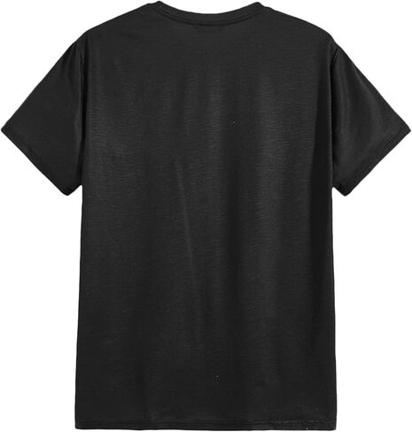 تي شيرت رجالي من SOLY HUX برقبة دائرية تي شيرت مطبوع عليه حروف وأكمام قصيرة تي شيرت صيفي غير رسمي ملابس خروج برتقالية XL in Kuwait