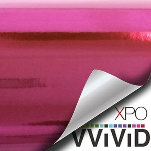 VViViD® Gloss Chrome Pink Vinyl Wrap Adhesive Film Sheet Roll Air Release DIY Decal Sheet (3ft x 5ft) in Saudi Arabia