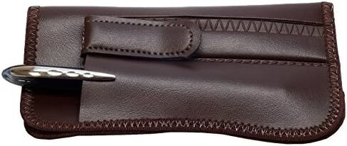 Calabria S403 Medium Metal Pocket Clip Soft Slip-in Eyeglass Case w/Pen Pencil Holder Men Women Sun Glasses Carrying Pouch in Saudi Arabia