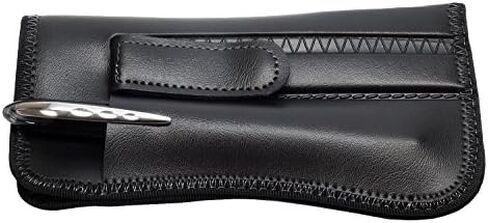 Calabria S403 Medium Metal Pocket Clip Soft Slip-in Eyeglass Case w/Pen Pencil Holder Men Women Sun Glasses Carrying Pouch in Saudi Arabia