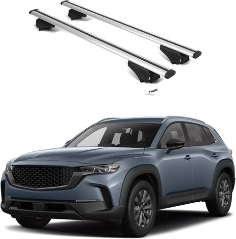 ERKUL Roof Rack Cross Bars for Mazda CX-50 CX50 2023-2026 | Aluminum Crossbars with Anti Theft Lock for Rooftop | Compatible with Flush Rails - Silver in Saudi Arabia