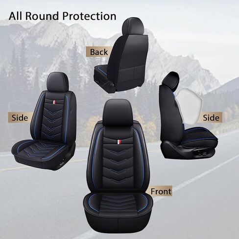 Leather Car Seat Covers for Ford Escape 2005-2026, Wear-Resistant & Anti-Slip Seat Cover (2 Seat Standard, Black) in Saudi Arabia