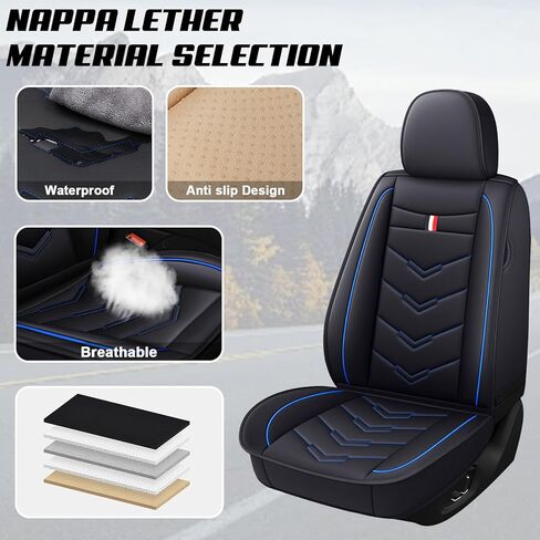 Leather Car Seat Covers for Ford Escape 2005-2026, Wear-Resistant & Anti-Slip Seat Cover (2 Seat Standard, Black) in Saudi Arabia