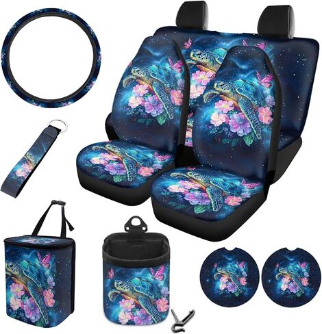 Aztec Tribal Car Seat Covers Full Set with Steering Wheel Cover for Women Universal Car Air Vent Storage Box Garbage Bag Cup Cushions Key Chain for SUV Van Sedan in Saudi Arabia