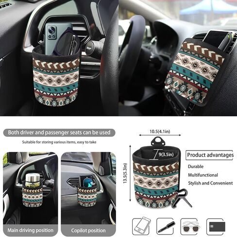 Aztec Tribal Car Seat Covers Full Set with Steering Wheel Cover for Women Universal Car Air Vent Storage Box Garbage Bag Cup Cushions Key Chain for SUV Van Sedan in Saudi Arabia