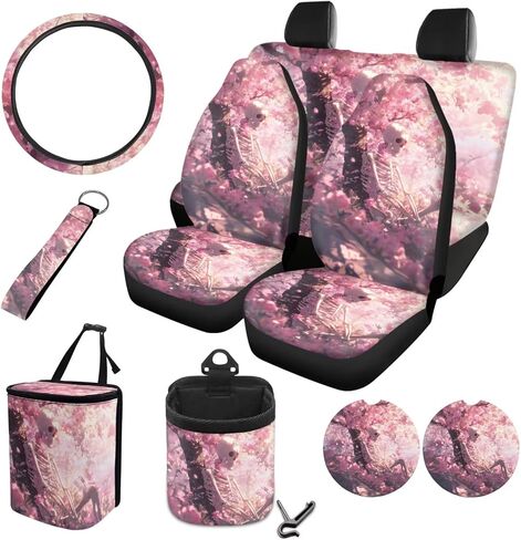 Aztec Tribal Car Seat Covers Full Set with Steering Wheel Cover for Women Universal Car Air Vent Storage Box Garbage Bag Cup Cushions Key Chain for SUV Van Sedan in Saudi Arabia