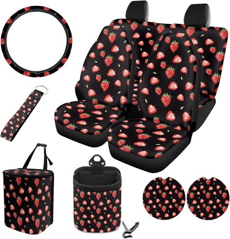 Aztec Tribal Car Seat Covers Full Set with Steering Wheel Cover for Women Universal Car Air Vent Storage Box Garbage Bag Cup Cushions Key Chain for SUV Van Sedan in Saudi Arabia