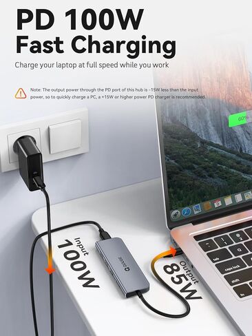 QUUGE Docking Station Dual Monitor 2 HDMI, 7 in 1 USB C Hub with Dual HDMI 4K, PD Charging, 5Gbps USB 3.0, 3 USB2.0, USB C Docking Station for MacBook Pro/Dell XPS/HP/Lenovo/Surface/Yoga etc in Kuwait