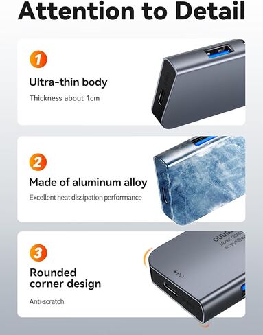 QUUGE Docking Station Dual Monitor 2 HDMI, 7 in 1 USB C Hub with Dual HDMI 4K, PD Charging, 5Gbps USB 3.0, 3 USB2.0, USB C Docking Station for MacBook Pro/Dell XPS/HP/Lenovo/Surface/Yoga etc in Kuwait