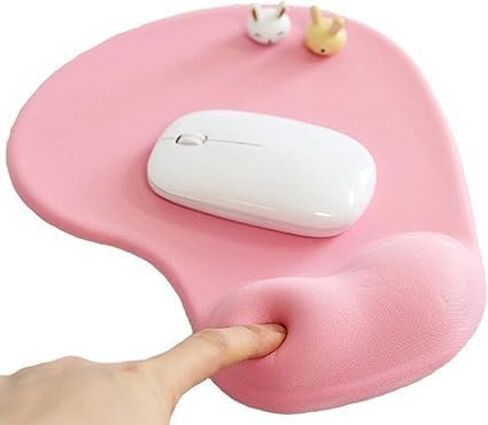 Office Mousepad with Gel Wrist Support - Ergonomic Gaming Desktop Mouse Pad Wrist Rest - Design Gamepad Mat Rubber Base for Laptop Computer -Silicone Non-Slip Special-Textured Surface (Pink) in Saudi Arabia