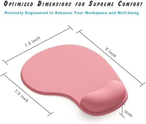 Office Mousepad with Gel Wrist Support - Ergonomic Gaming Desktop Mouse Pad Wrist Rest - Design Gamepad Mat Rubber Base for Laptop Computer -Silicone Non-Slip Special-Textured Surface (Pink) in Saudi Arabia