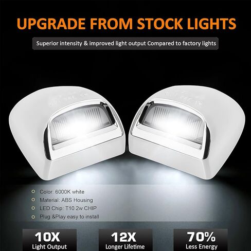 Bestview LED License Plate Lights Tag Lamp Assembly Red OLED Neon Tube Socket Wire Harness for Chevy Silverado GMC Sierra 1500 2500 3500 Suburban Tahoe Avalanche Cadillac Escalade EXT Yukon in Kuwait