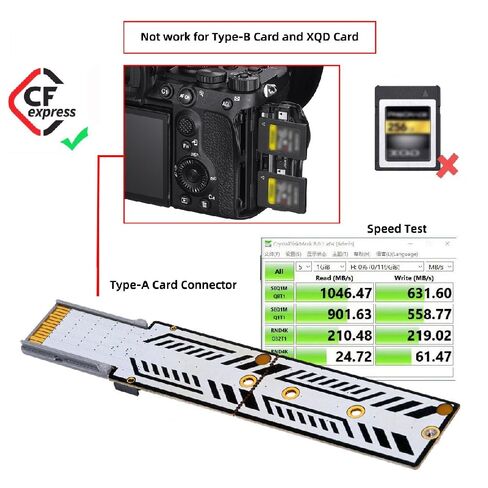 Cablecc CFE CFA to CFB Memory Card Kit Case CFexpress Type-A to Type-B Adapter Compatible with Camera 8K RAW PCIe Expansion in Saudi Arabia