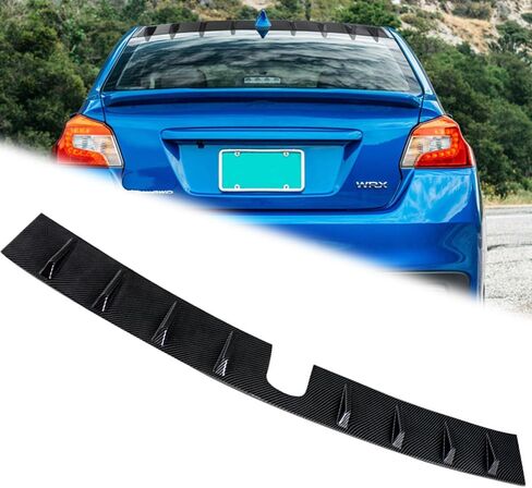 W-POWER، جناح سبويلر للسقف الخلفي 8 زعانف قرش متوافقة مع سوبارو WRX/WRX STI/Impreza 4DR سيدان، جناح سبويلر للسقف بزعانف القرش (ألياف الكربون الحقيقية) in Saudi Arabia
