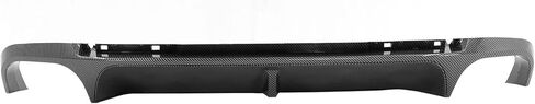 IKON MOTORSPORTS, Rear Diffuser Bumper Lip Compatible with 2013-2014 Ford Mustang Shelby GT500, GT500 Style Carbon Fiber Print PP Rear Bumper Lip Spoiler Diffuser W/ V3 Style Shark Fins in Saudi Arabia