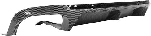 IKON MOTORSPORTS, Rear Diffuser Bumper Lip Compatible with 2013-2014 Ford Mustang Shelby GT500, GT500 Style Carbon Fiber Print PP Rear Bumper Lip Spoiler Diffuser W/ V3 Style Shark Fins in Saudi Arabia
