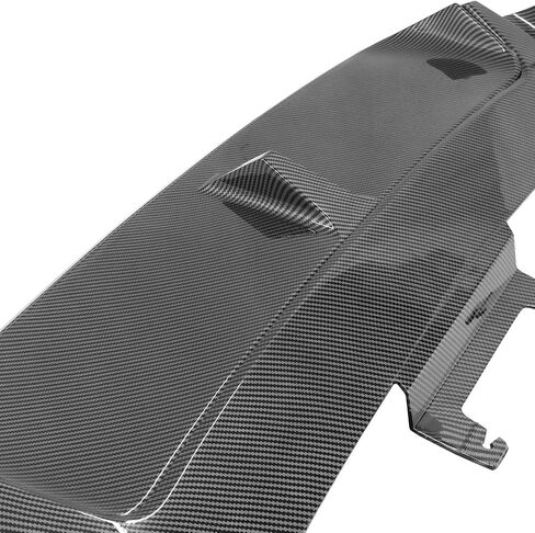 IKON MOTORSPORTS, Rear Diffuser Bumper Lip Compatible with 2013-2014 Ford Mustang Shelby GT500, GT500 Style Carbon Fiber Print PP Rear Bumper Lip Spoiler Diffuser W/ V3 Style Shark Fins in Saudi Arabia