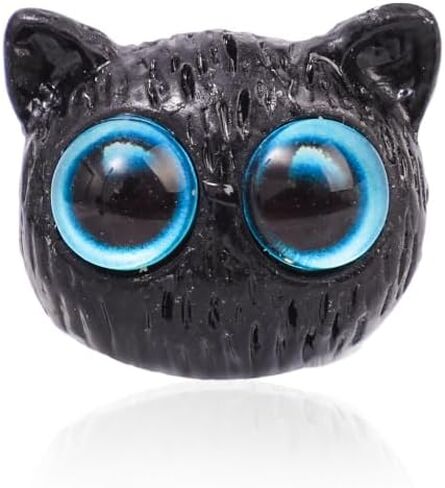5Pcs Cartoon Big Eyed Cat Bead Resin 3D Cat Head Loose Spacer Bead DIY Handmade Bracelet Necklace Jewelry Gift Accessory (Blue Eye) in Saudi Arabia