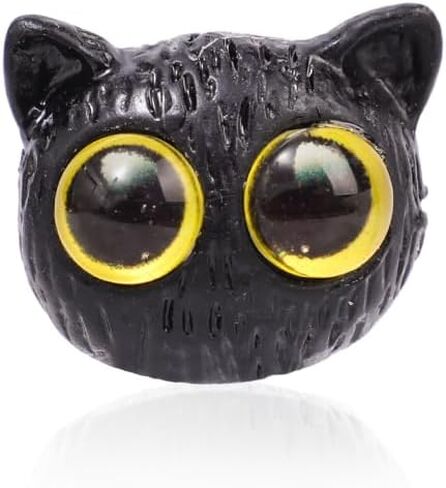 5Pcs Cartoon Big Eyed Cat Bead Resin 3D Cat Head Loose Spacer Bead DIY Handmade Bracelet Necklace Jewelry Gift Accessory (Blue Eye) in Saudi Arabia