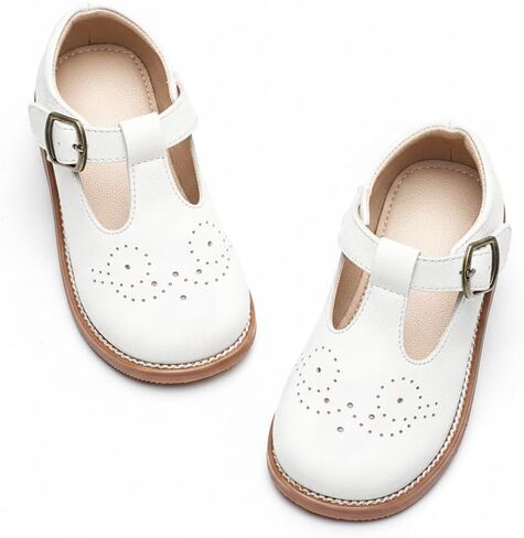 GINFIVE Toddler Girls Mary Jane School Oxford Dress Flat Shoes for Wedding | Wide toe box, Hook and Loop, School Uniform Shoes for Party, Formal, Daily Wear in Saudi Arabia