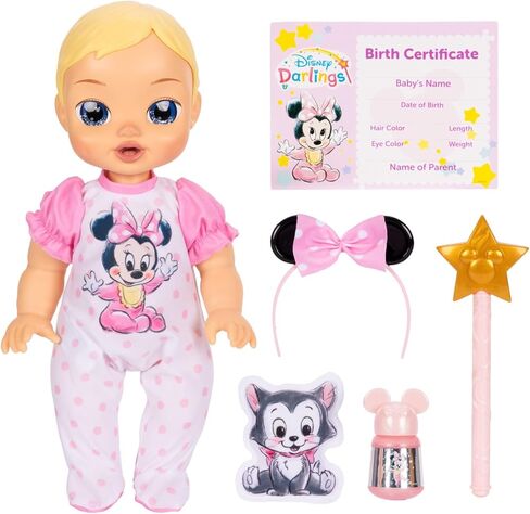 13-Inch Interactive Baby Doll – Magical Lights, Sounds, Music & Wand – Minnie-Inspired Nurturing Doll with Accessories – Multiple Skin Tones, Eye Colors – Ages 2 and Up in Saudi Arabia