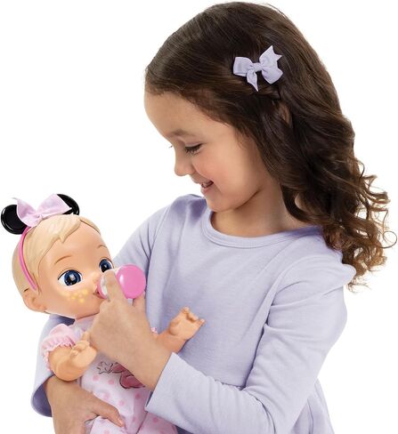 13-Inch Interactive Baby Doll – Magical Lights, Sounds, Music & Wand – Minnie-Inspired Nurturing Doll with Accessories – Multiple Skin Tones, Eye Colors – Ages 2 and Up in Saudi Arabia
