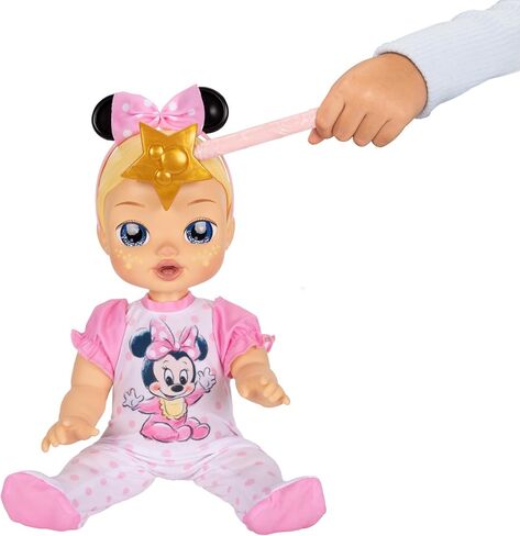 13-Inch Interactive Baby Doll – Magical Lights, Sounds, Music & Wand – Minnie-Inspired Nurturing Doll with Accessories – Multiple Skin Tones, Eye Colors – Ages 2 and Up in Saudi Arabia