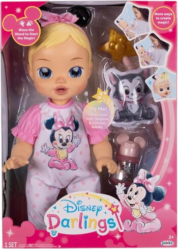 13-Inch Interactive Baby Doll – Magical Lights, Sounds, Music & Wand – Minnie-Inspired Nurturing Doll with Accessories – Multiple Skin Tones, Eye Colors – Ages 2 and Up in Saudi Arabia