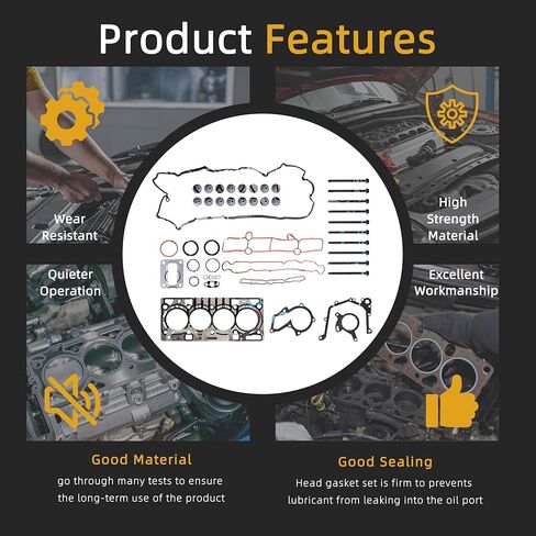 Head Gasket with Head Bolts Set, for Ford Fusion SE Sedan 14-20, for Fusion SEL Sedan 19-20, for Escape Titanium Sport 2017, for Escape SE Sport 17-19, for Escape SEL Sport 18-19, 1.5L HGS4312 in Kuwait