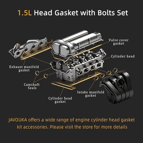 Head Gasket with Head Bolts Set, for Ford Fusion SE Sedan 14-20, for Fusion SEL Sedan 19-20, for Escape Titanium Sport 2017, for Escape SE Sport 17-19, for Escape SEL Sport 18-19, 1.5L HGS4312 in Kuwait
