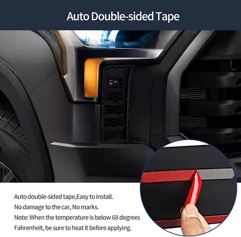 Front Headlights Grille Vent Covers Compatible With Toyota Tundra 2022 2023 2024 2025 Front Grill Air Intake Vent Cover Car Accessories ABS 2PCS(Glossy Black Style) in Saudi Arabia