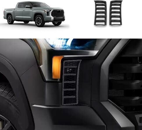 Front Headlights Grille Vent Covers Compatible With Toyota Tundra 2022 2023 2024 2025 Front Grill Air Intake Vent Cover Car Accessories ABS 2PCS(Glossy Black Style) in Saudi Arabia