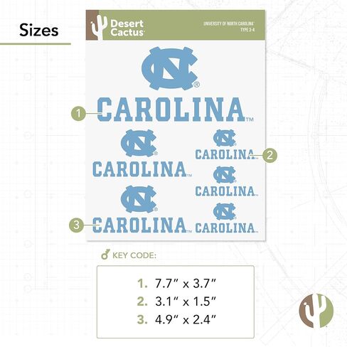 University of North Carolina Sticker UNC Chapel Hill Tar Heels Stickers Vinyl Decals Laptop Water Bottle Car Scrapbook T3 (Type 3-3) in Saudi Arabia