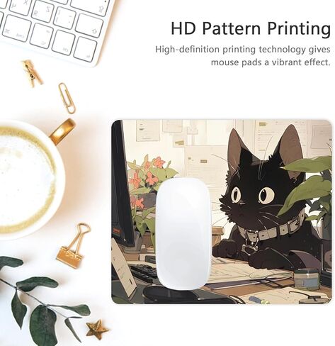 لوحة ماوس مضحكة على شكل قطة سوداء لطيفة وسادات ماوس صغيرة لطيفة للمكتب والكمبيوتر ولوحة ماوس للكمبيوتر المحمول وماوس لاسلكي ولوحة ماوس مربعة الشكل، قطة عمل in Kuwait