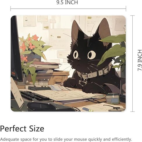 لوحة ماوس مضحكة على شكل قطة سوداء لطيفة وسادات ماوس صغيرة لطيفة للمكتب والكمبيوتر ولوحة ماوس للكمبيوتر المحمول وماوس لاسلكي ولوحة ماوس مربعة الشكل، قطة عمل in Kuwait