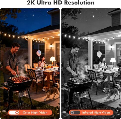 Dzees 2K Security Cameras Wireless Outdoor, Battery Powered AI Motion Detection Spotlight Siren Alarm WiFi Surveillance Indoor Home Camera, Color Night Vision, 2 Way Audio, Local/Cloud IP66, 4 Pack in Kuwait