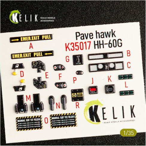 Kelik K35017-1/35 - HH-60G Pave Hawk ملصقات داخلية ثلاثية الأبعاد لمجموعة Kitty Hawk in Saudi Arabia