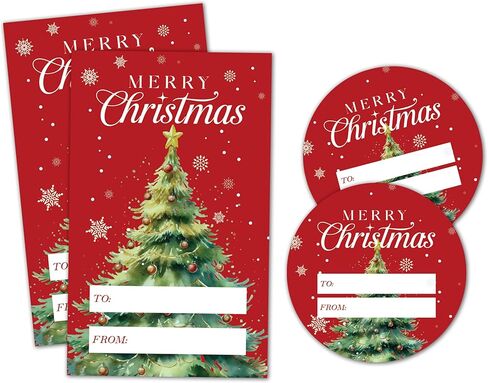 Merry Christmas Stickers - Black and White Plaid Christmas Trees Gift Tags Stickers Wrapping Supplies - 40 Pcs Xmas Winter Holiday Present Labels -A01 in Saudi Arabia