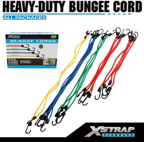 XSTRAP STANDARD 14 Pieces Standard Bungee Kit - Includes 18", 24", 30", 40" Bungee Cords with Hooks in Kuwait