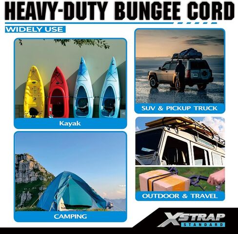 XSTRAP STANDARD 14 Pieces Standard Bungee Kit - Includes 18", 24", 30", 40" Bungee Cords with Hooks in Kuwait