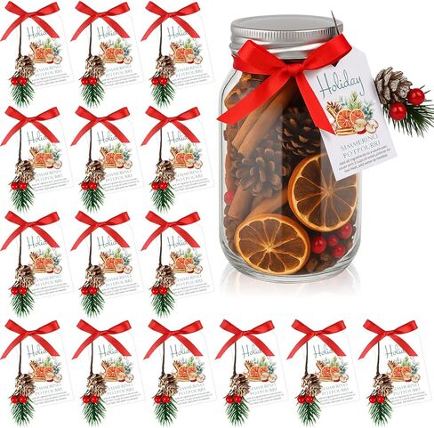 36 Sets Christmas Stovetop Potpourri Tag Include Simmer Instruction Tags and Pine Branches Potpourri Gift Set for Holiday DIY Crafting Kit Simmering Supplies in Kuwait