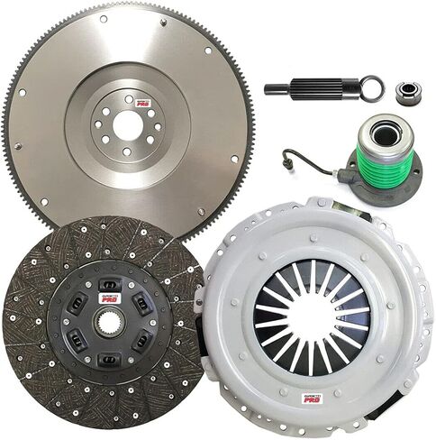 مجموعة القابض ClutchMaxPRO Performance Stage 2 مع دولاب الموازنة مع أسطوانة تابعة متوافقة مع 2005-2010 Ford Mustang GT Bullitt Shelby GT 4.6L 26 Spline 11 بوصة (CP07803HDWS-FW167731-ST2) in Saudi Arabia