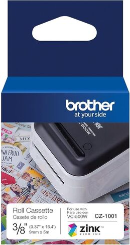 Brother Genuine CZ-1001 3/8" (0.37") 9mm Wide x 16.4 ft. (5 m) Long Label roll Featuring Zink Zero Ink Technology in Saudi Arabia